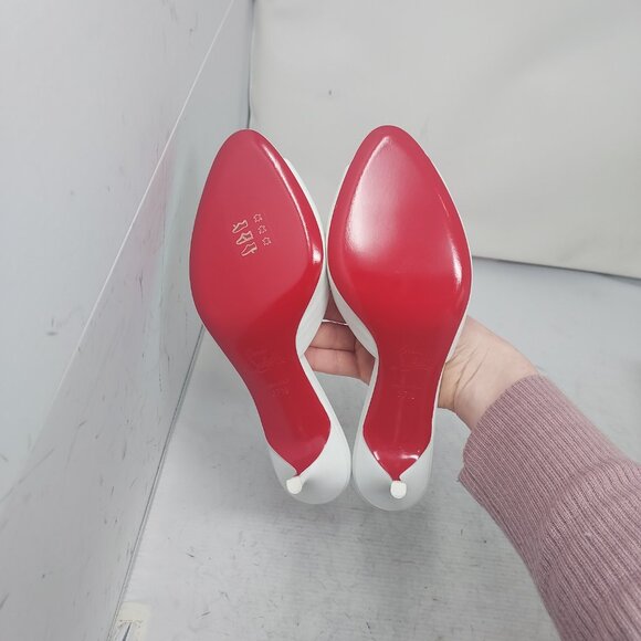 CHRISTIAN LOUBOUTIN Me Dolly Leather White Mule Sandal - Picture 2 of 10